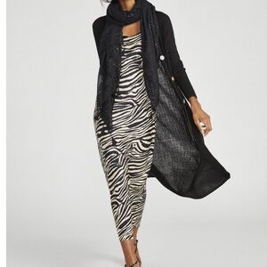 Scoop zebra print Maxi slip dress, 0333